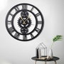 Wallity Gear XL Reloj de pared decorativo de metal Negro